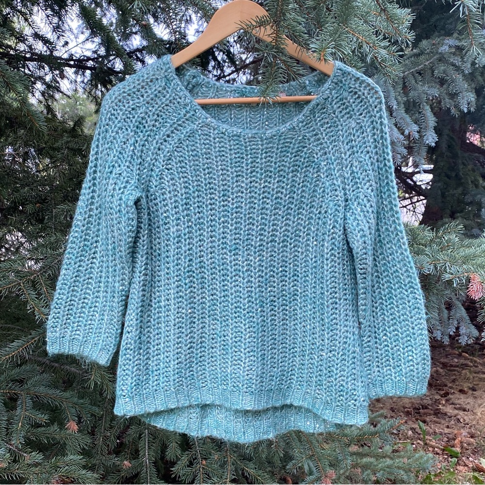Anthropologie Seafoam Knit Sparkle Sweater - Picture 3 of 16